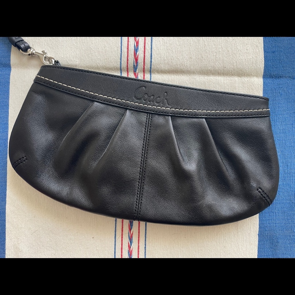 Black Coach Leather Clutch